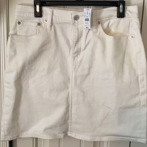 NWT white denim skirt